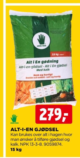 jem & fix Alt-i-en gjødsel tilbud