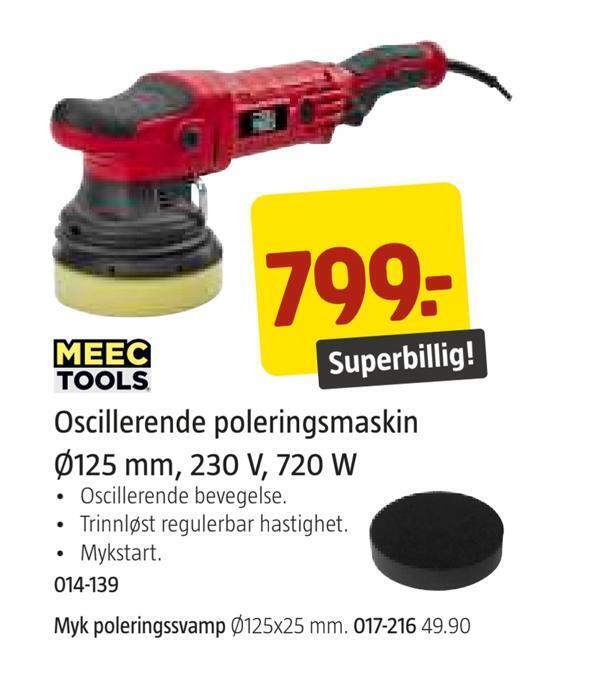 Jula Oscillerende poleringsmaskin ø125 mm, 230 v, 720 w tilbud