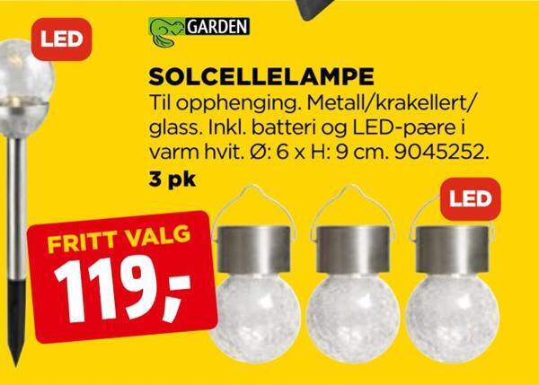 jem & fix Solcellelampe tilbud