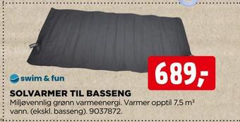 jem & fix Solvarmer til basseng tilbud