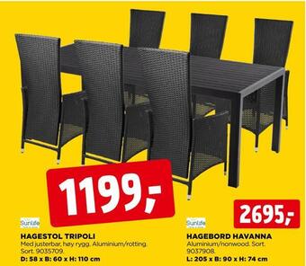 jem & fix Hagebord havanna tilbud