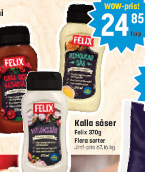 eurocash Kalla såser Felix 370g tilbud