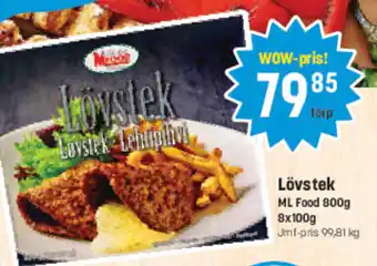 Eurocash Lövstek ML Food 800g 8x100g tilbud