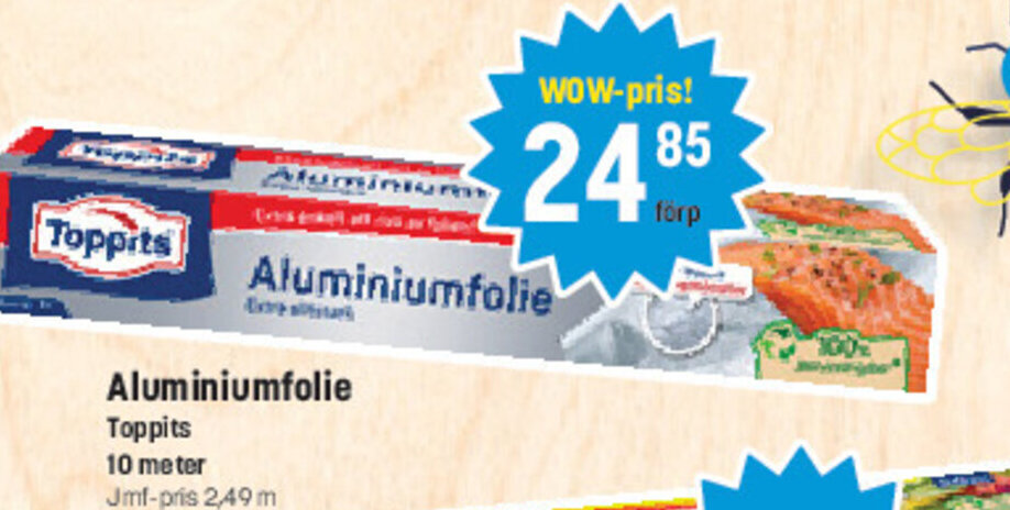 eurocash Aluminiumfolie Toppits 10 meter tilbud