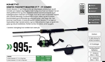 Sport Outlet KINETIC FISKESETT BEASTER CT 7'-9' COMBO tilbud
