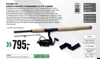 Sport Outlet KINETIC FISKESETT TOURNAMENT CL 11'6" COMBO tilbud