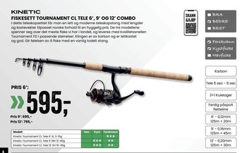 Sport Outlet FISKESETT TOURNAMENT CL TELE 6', 9' OG 12' COMBO tilbud