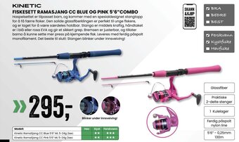 Sport Outlet KINETIC FISKESETT RAMASJANG CC BLUE OG PINK 5'6"COMBO tilbud