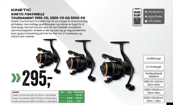 Sport Outlet KINETIC FISKESNELLE TOURNAMENT 1000-FD, 3000-FD OG 5000-FD tilbud
