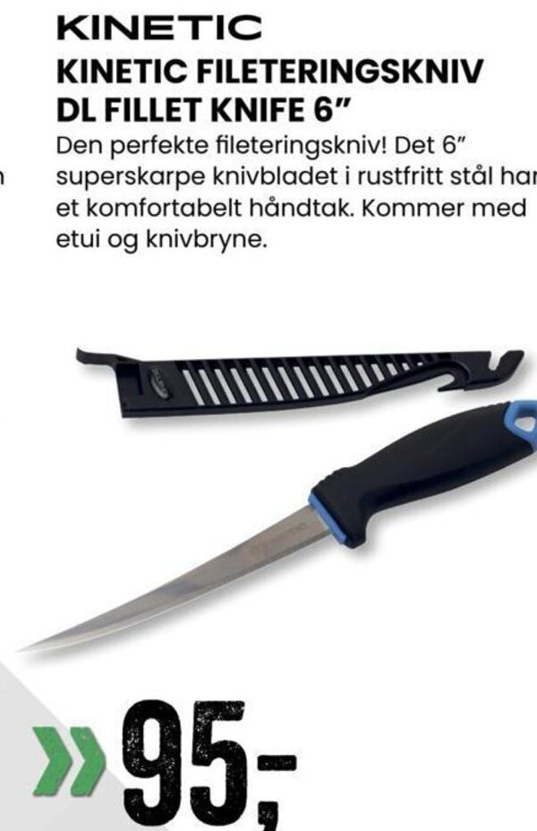 Sport Outlet KINETIC FILETERINGSKNIV DL FILLET KNIFE 6" tilbud