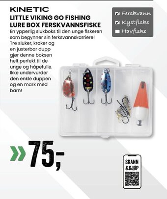 Sport Outlet KINETIC LITTLE VIKING GO FISHING LURE BOX FERSKVANNSFISKE tilbud