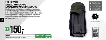 Sport Outlet KINETIC MYGGCAPS MOSQUITO CAP ONE SIZE OLIVE tilbud