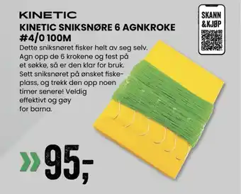 Sport Outlet KINETIC SNIKSNØRE 6 AGNKROKE # 4/0 100M tilbud