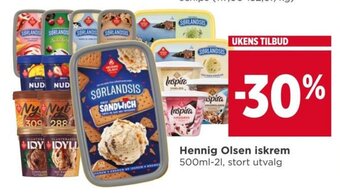 Meny Hennig Olsen iskrem tilbud