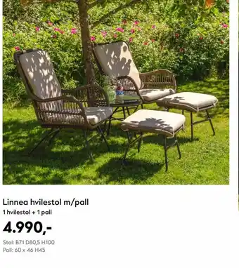 Linnea hvilestol m/pall