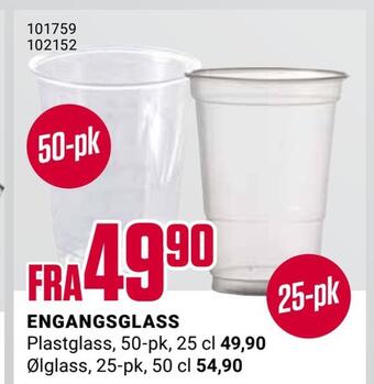 Europris Engangsglass tilbud
