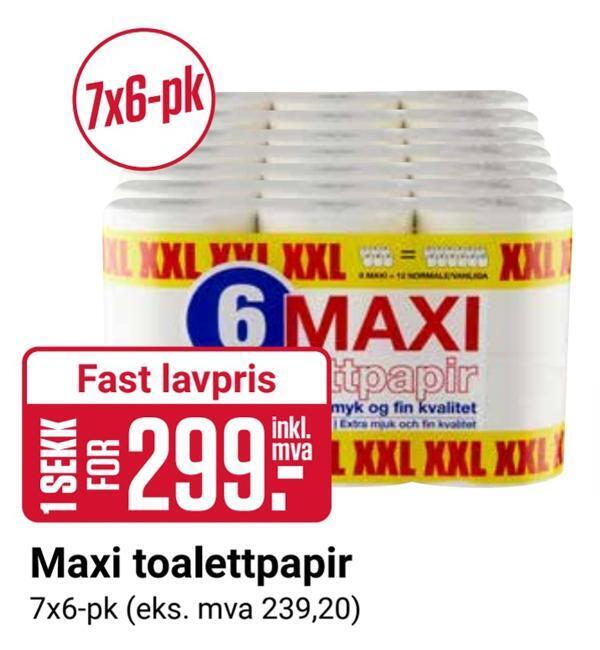 Europris Maxi toalettpapir tilbud