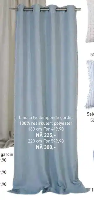 Kid Interiør Linoso lysdempende gardin tilbud