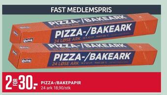 Europris Pizza-/bakepapir tilbud