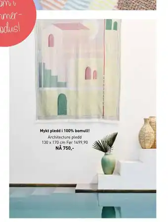 Kid Interiør Mykt pledd i 100% bomull! tilbud