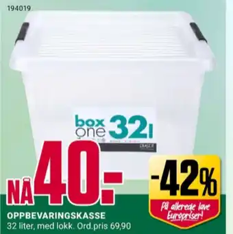 Europris Plast 1 oppbevaringsboks tilbud