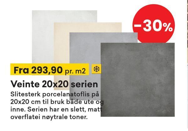 Right Price Tiles Veinte 20x20 serien tilbud