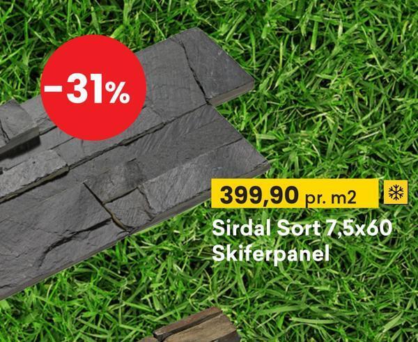 Right Price Tiles Sirdal sort 7,5x60 skiferpanel tilbud