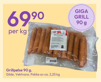 Gigaboks Grillpølse 90 g tilbud
