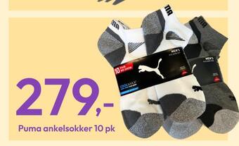 Gigaboks Puma ankelsokker 10 pk tilbud
