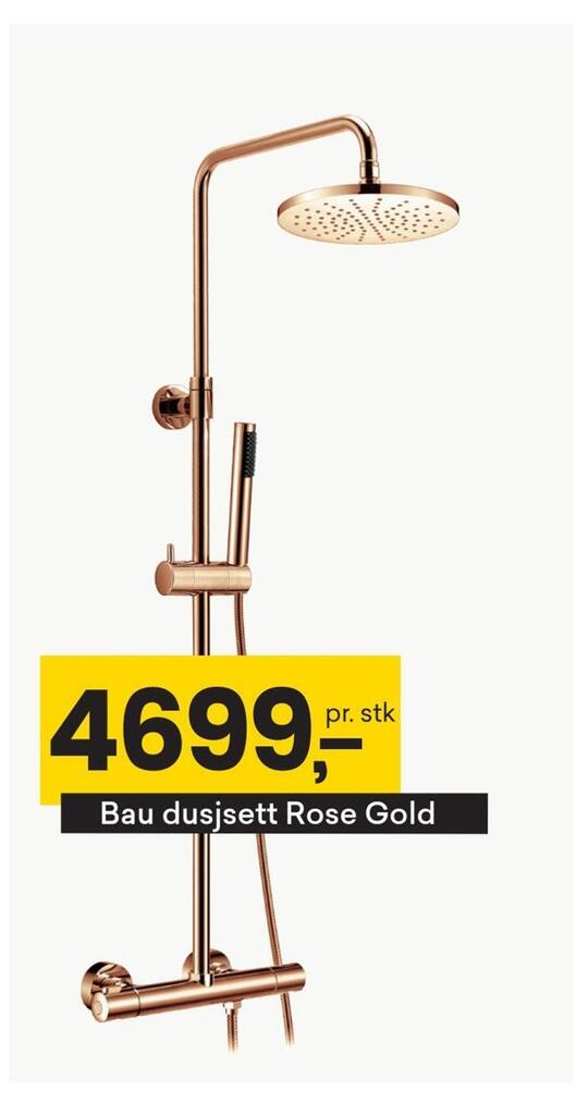 Right Price Tiles Bau dusjsett rose gold tilbud