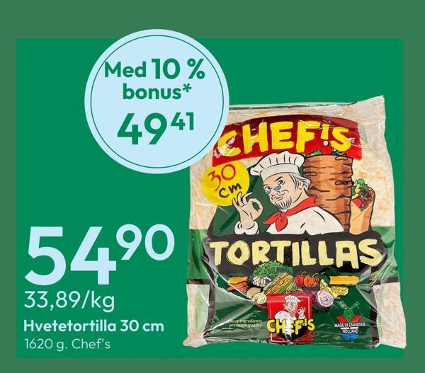 Gigaboks Hvetetortilla 30 cm. tilbud