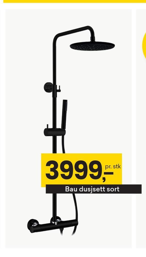 Right Price Tiles Bau dusjsett sort tilbud