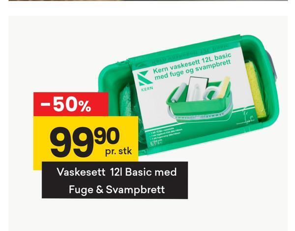 Right Price Tiles Vaskesett 12l basic med fuge & svampbrett tilbud