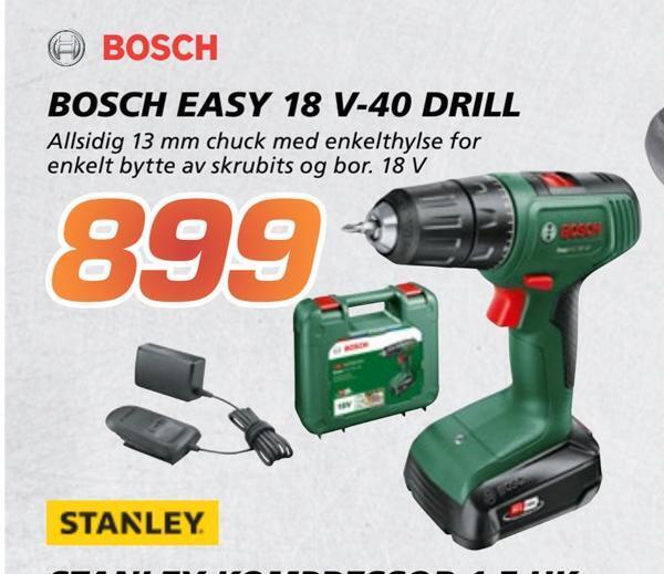 Coop Byggmix Bosch easy 18 v-40 drill tilbud
