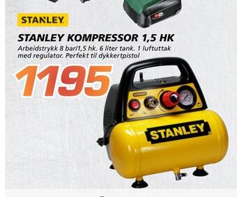 Coop Byggmix Stanley kompressor 1,5 hk tilbud