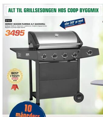 Coop Byggmix Nordic season florida 4+1 gassgrill tilbud