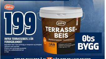 Obs Bygg Infra terrassebeis 3 år ferdigblandet tilbud