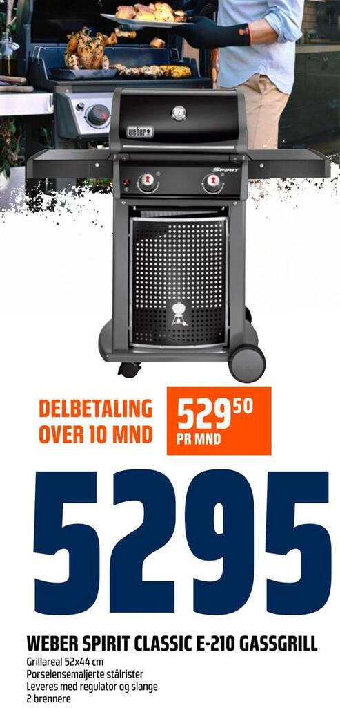 Obs Bygg Weber spirit classic e-210 gassgrill tilbud