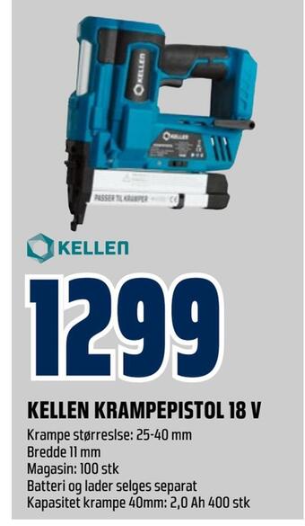 Obs Bygg Kellen krampepistol 18 v tilbud