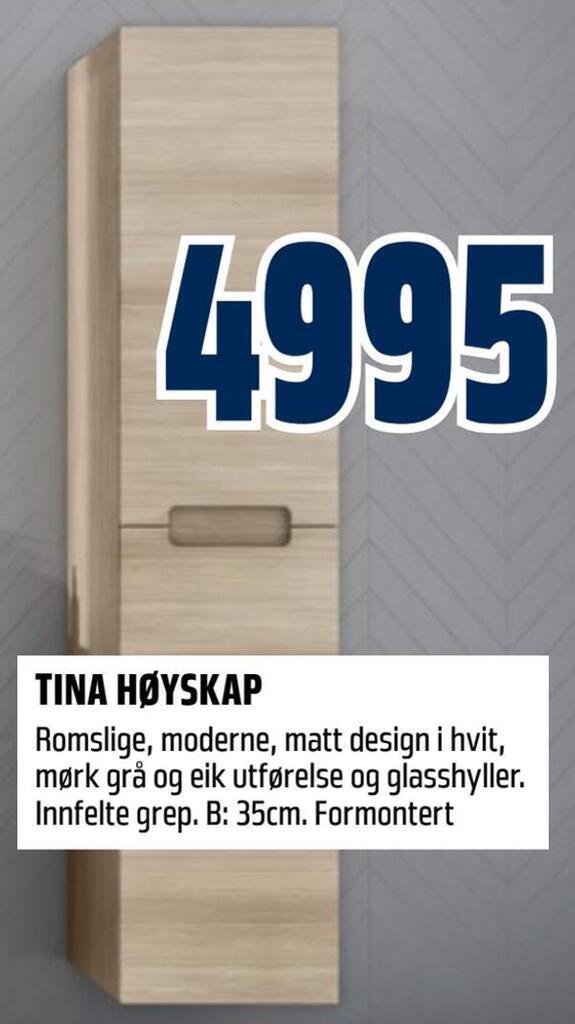 Obs Bygg Tina høyskap tilbud