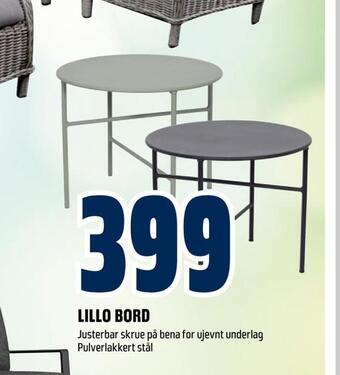 Obs Bygg Lillo bord tilbud