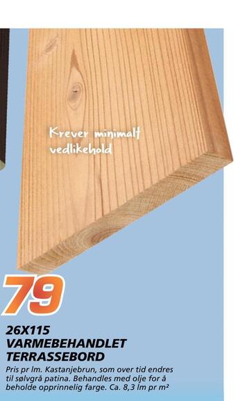 Coop Byggmix 26x115 varmebehandlet terrassebord tilbud