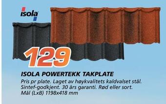 Coop Byggmix Isola powertekk takplate tilbud