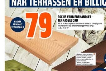 Obs Bygg 26x115 varmebehandlet terrassebord tilbud