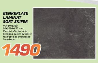 Coop Byggmix Benkeplate laminat sort skifer tilbud