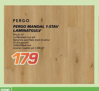 Coop Byggmix Pergo mandal 1-stav laminatgulv tilbud
