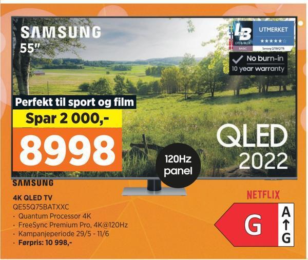 POWER Samsung 4k qled tv qe55q75batxxc tilbud