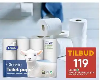 Coop Mega Lambi toalettpapir 24 stk tilbud