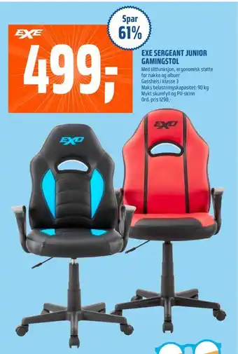 Coop Obs Exe sergeant junior gamingstol tilbud