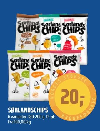 Coop Obs Sørlandschips tilbud
